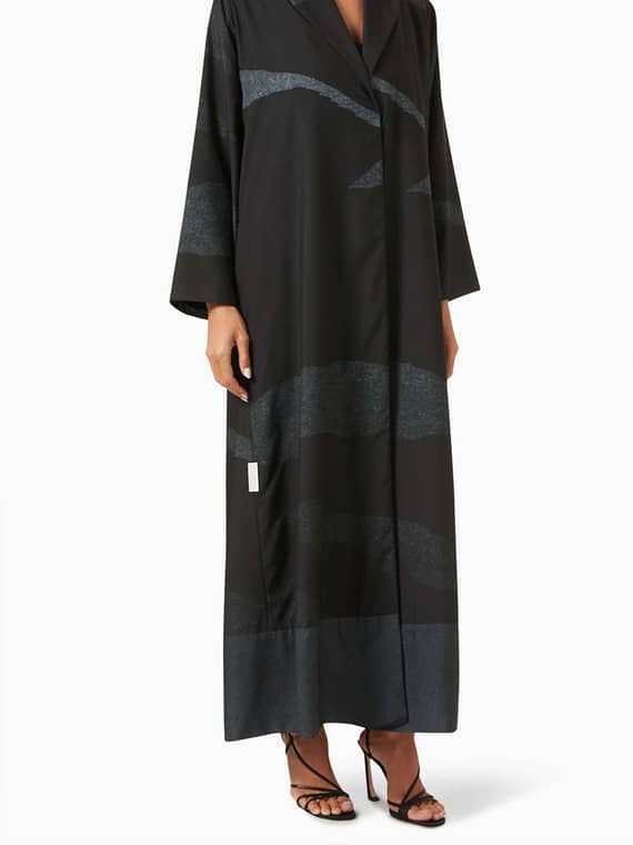 Wave-print Abaya-