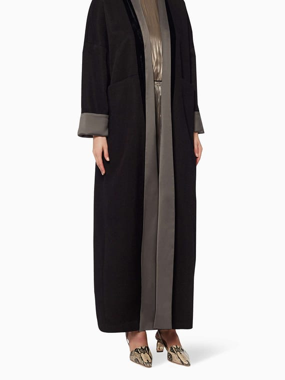 Winter Velvet & Satin Abaya-