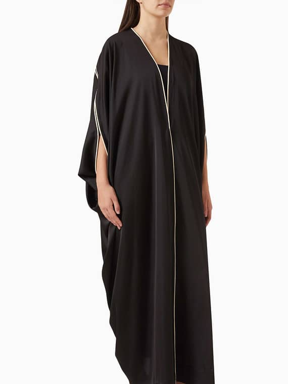 Woven Abaya in Crepe-