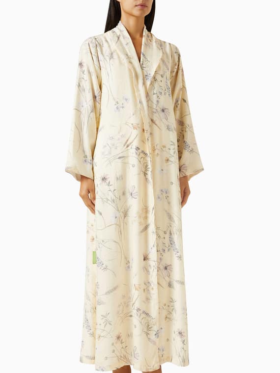 Zainah-cut Abaya in Printed Fabric-