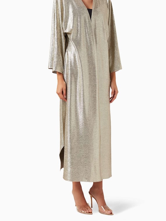 Abaya in Metallic Jersey-