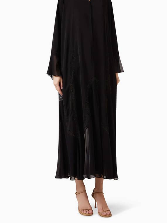 Embellished Abaya in Chiffon-