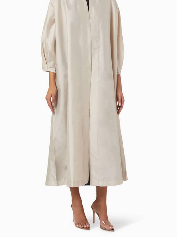 Embroidered Puff Sleeve Abaya Set-