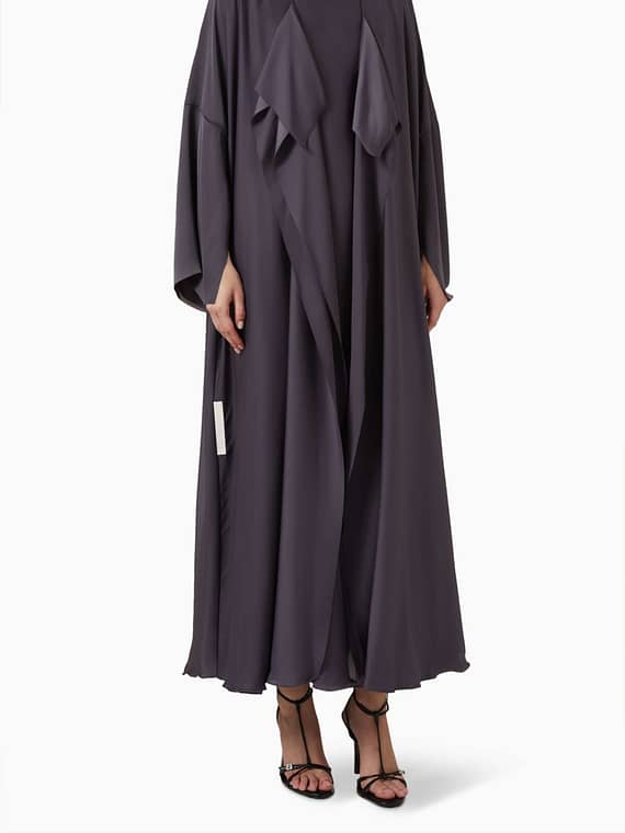 3-piece Draped Abaya Set in Silk-