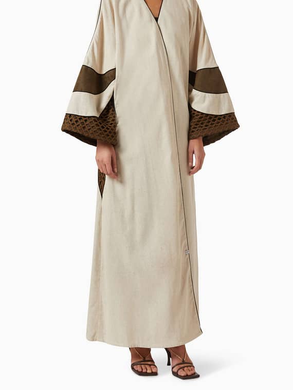 Bisht-style Abaya in Linen-