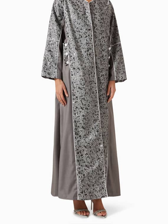 Bisht-style Embroidered Abaya-