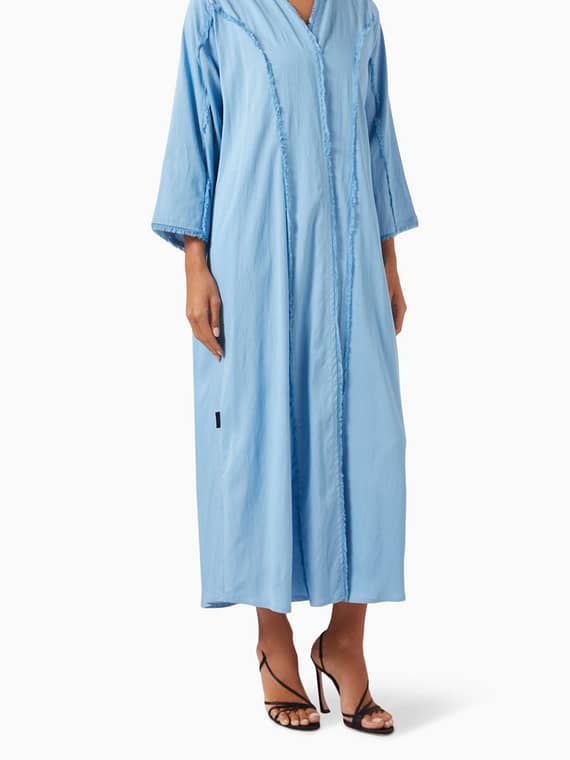 Frayed-trim Abaya-