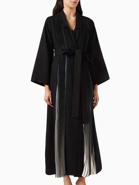 Pleated Abaya In Crepe-