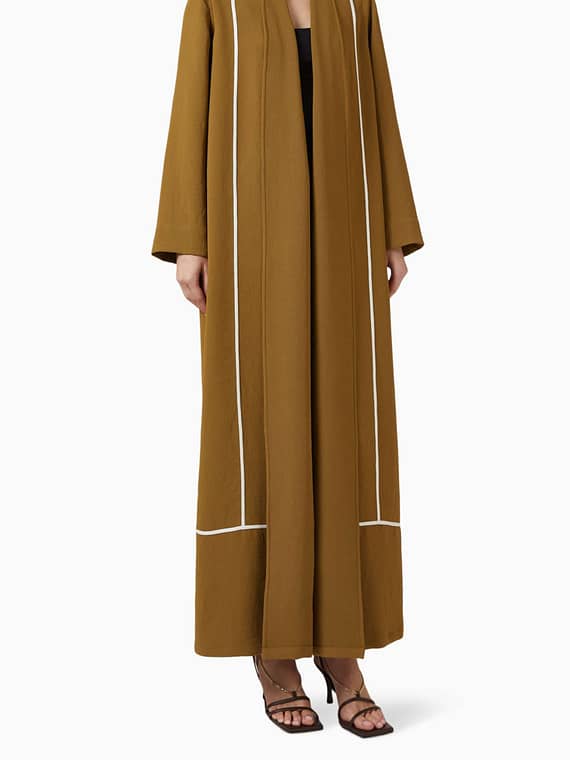 Stripe Abaya in Crepe-